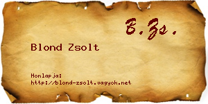 Blond Zsolt névjegykártya